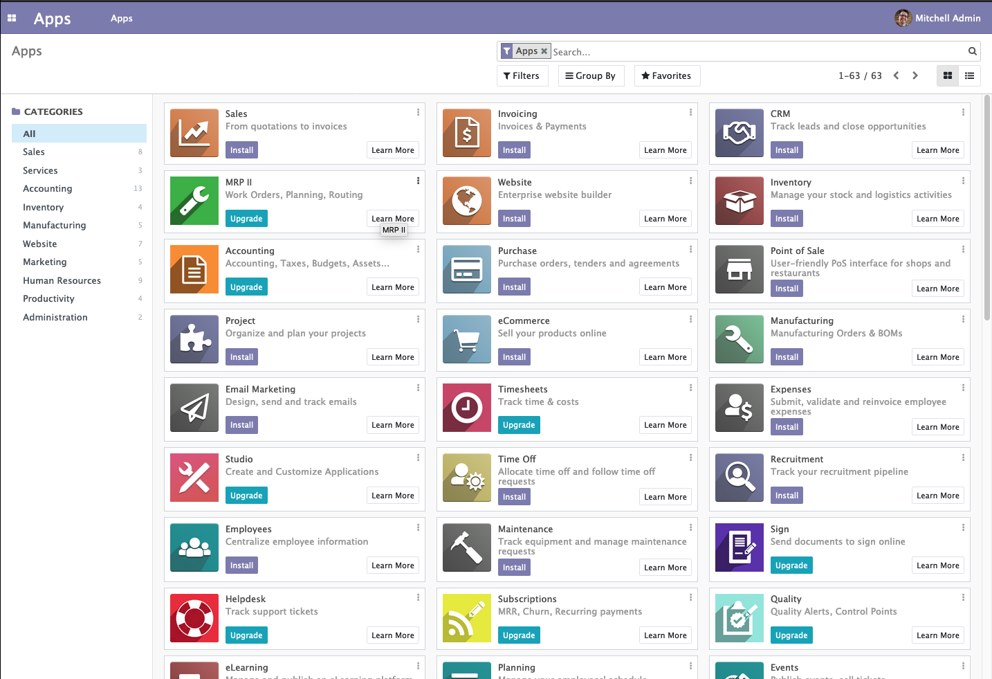 odoo-app-list